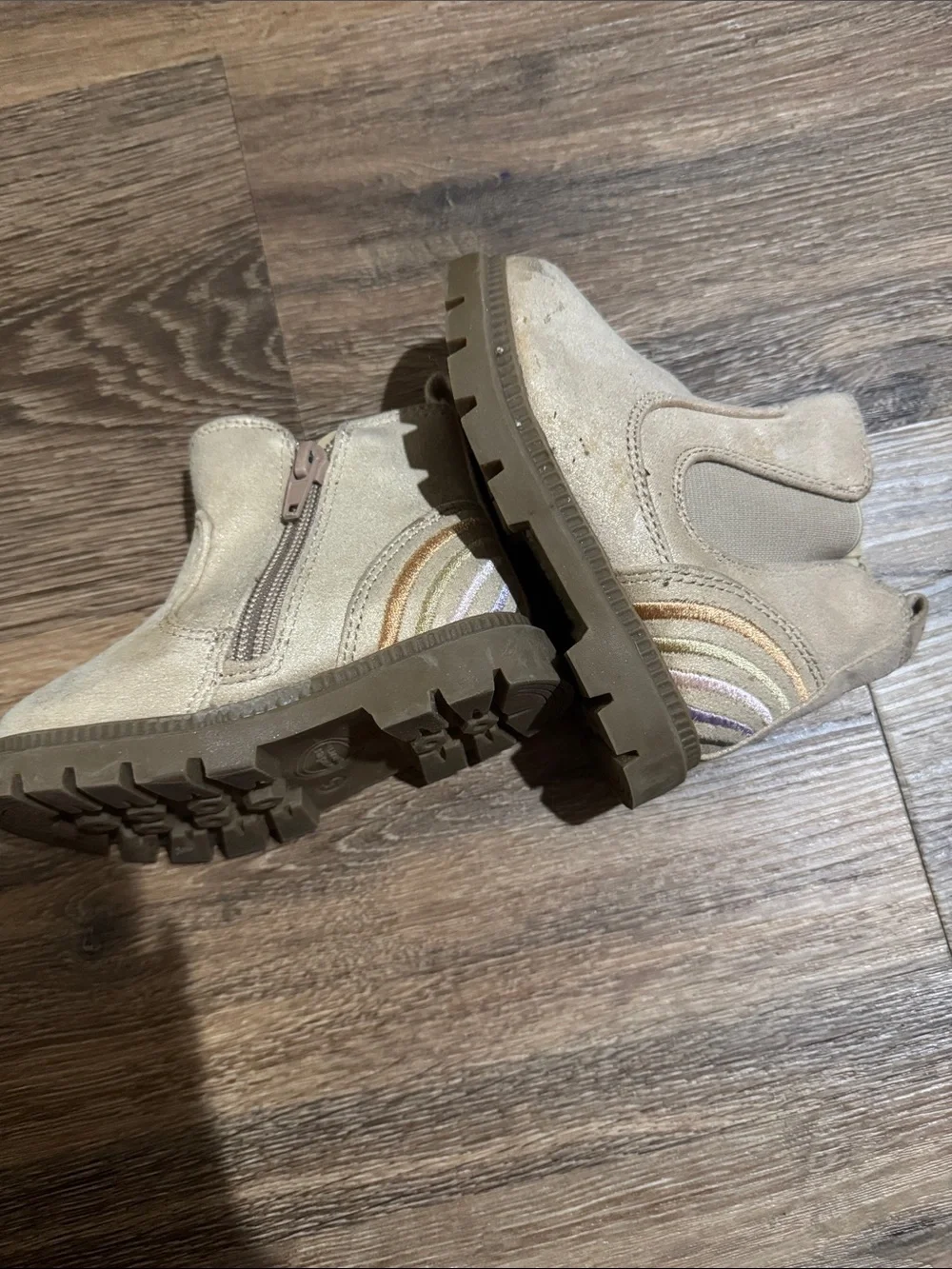 Kids Suede Ankle Boots in Beige - Classic Chelsea Style